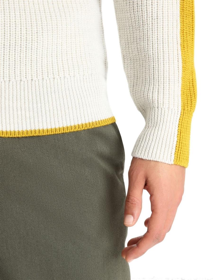 Ecru Heather / Silent Gold Men's Icebreaker Merino Lodge Long Sleeve Half Zip Sweaters | USA 1213NWYB